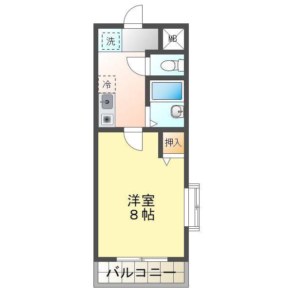 セントラルコートサイトウ(1K/2階)の間取り写真