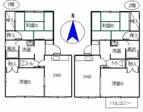 フレグランスTANAKA(2DK/2階)の間取り写真