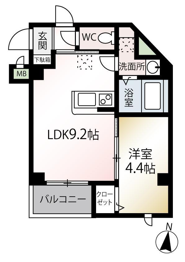 BCASA多摩川(1LDK/3階)の間取り写真