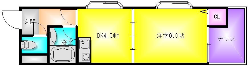 グランデコ(1DK/1階)の間取り写真