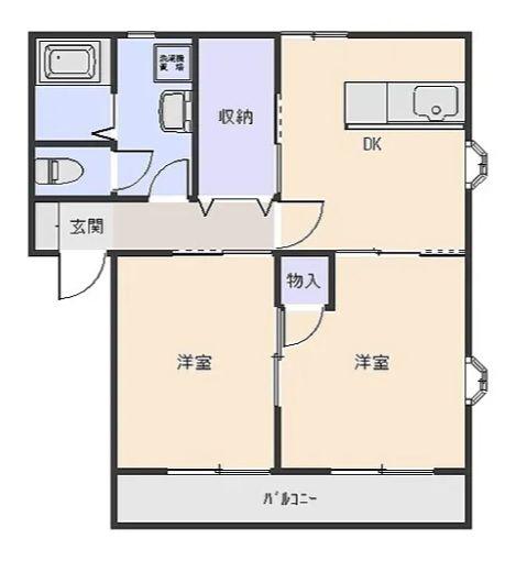 パールテールエム(2DK/1階)の間取り写真