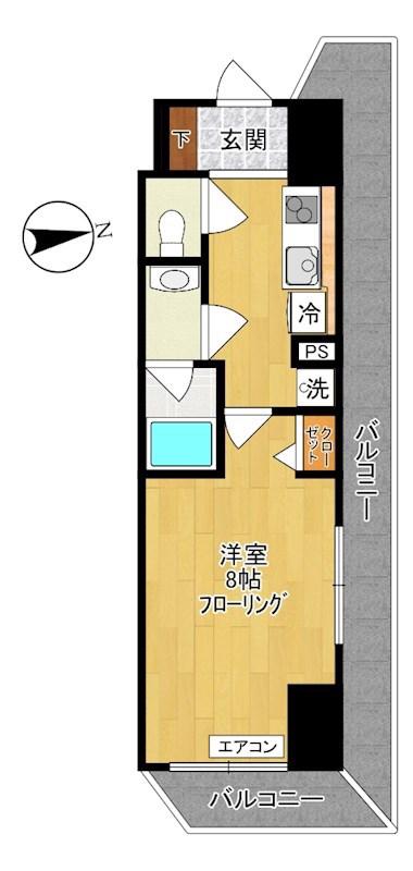 MARUEI7(1K/7階)の間取り写真