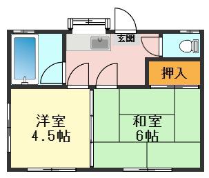 たつみコーポ(2K/1階)の間取り写真