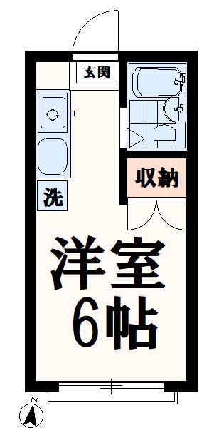 南野ハイツA号棟(1K/1階)の間取り写真