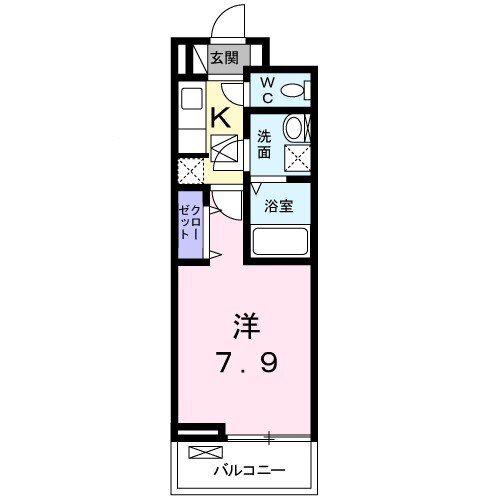 リガール(1K/2階)の間取り写真
