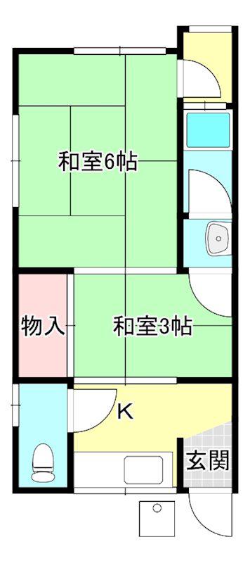 大和アパート(2K/2階)の間取り写真