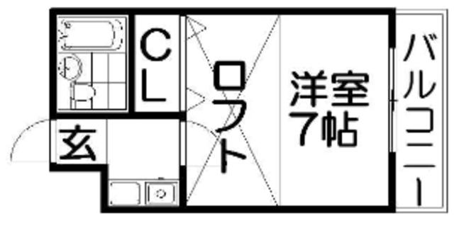 パルク枚方(1K/2階)の間取り写真