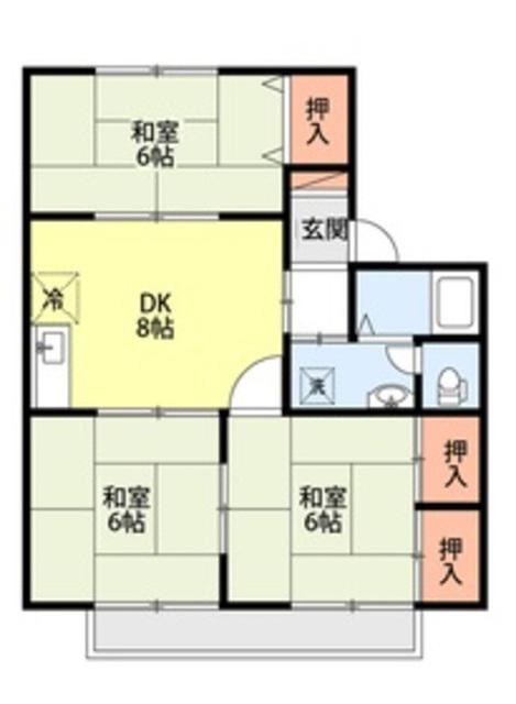 アメニティハイツAB(3DK/2階)の間取り写真
