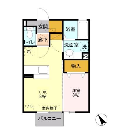 ロイヤル シャルム(1LDK/2階)の間取り写真