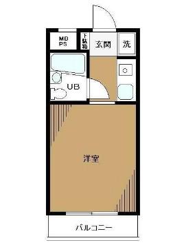 ダイアパレス目黒本町(ワンルーム/1階)の間取り写真