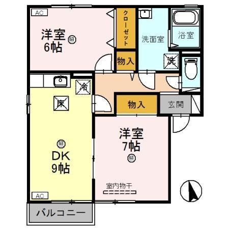 コンフォール21(2DK/2階)の間取り写真