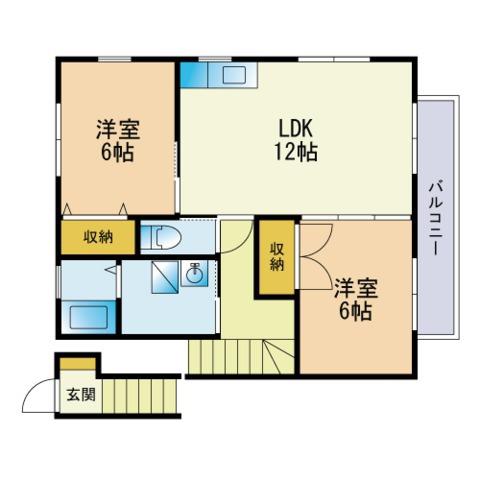 さなえ館2(2LDK/2階)の間取り写真