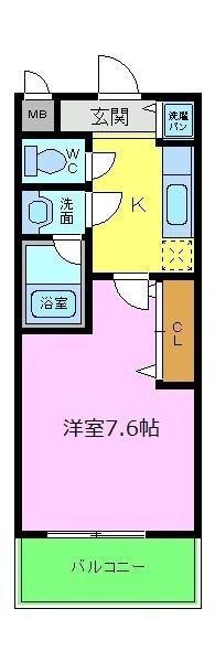 ミーティスルーチェ(1K/2階)の間取り写真