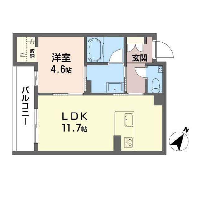 シャーメゾン光月(1LDK/2階)の間取り写真