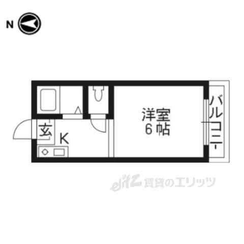 ロイヤル墨染(1K/1階)の間取り写真