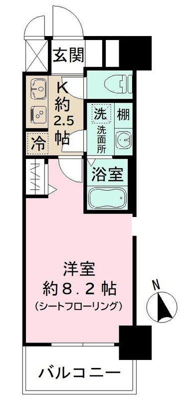 N-STAGEさがみ野(1K/10階)の間取り写真