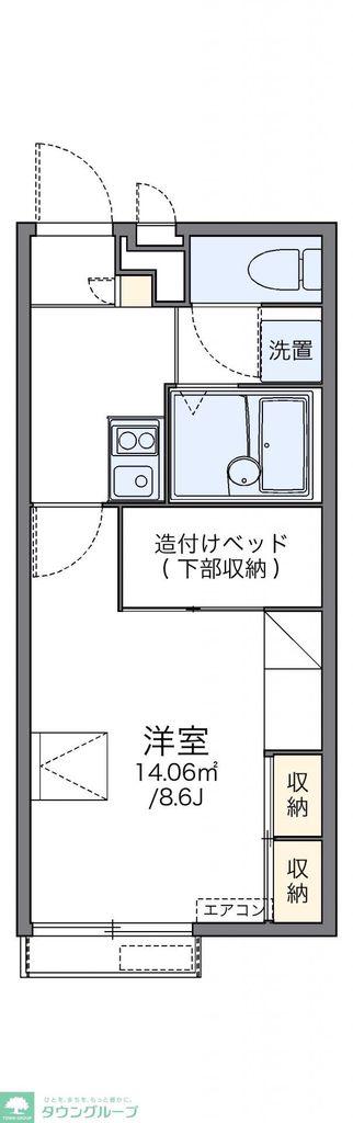 レオパレスハピネス安中(1K/2階)の間取り写真