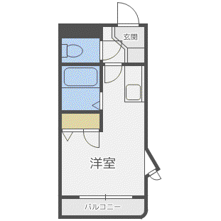 HBA裏参道(1K/3階)の間取り写真