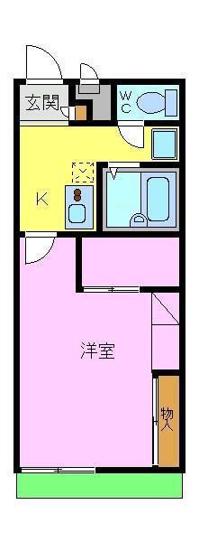 スタンドアップ錦町(1K/2階)の間取り写真