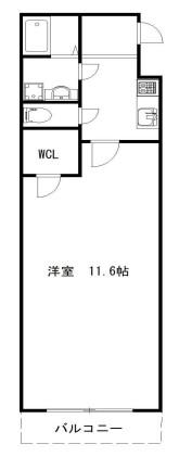 FELIZ羽倉崎(1K/3階)の間取り写真
