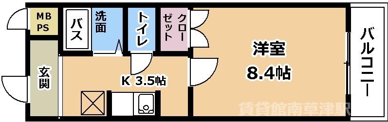 FELICIATOMBOW(1K/3階)の間取り写真