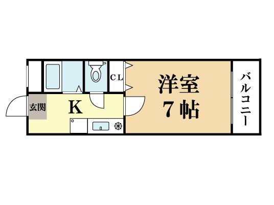 メゾンピサンリ(1K/2階)の間取り写真