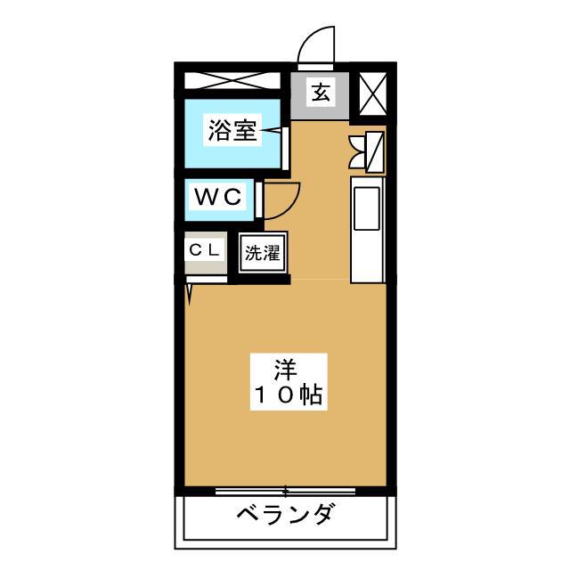 秋元マンション(ワンルーム/1階)の間取り写真
