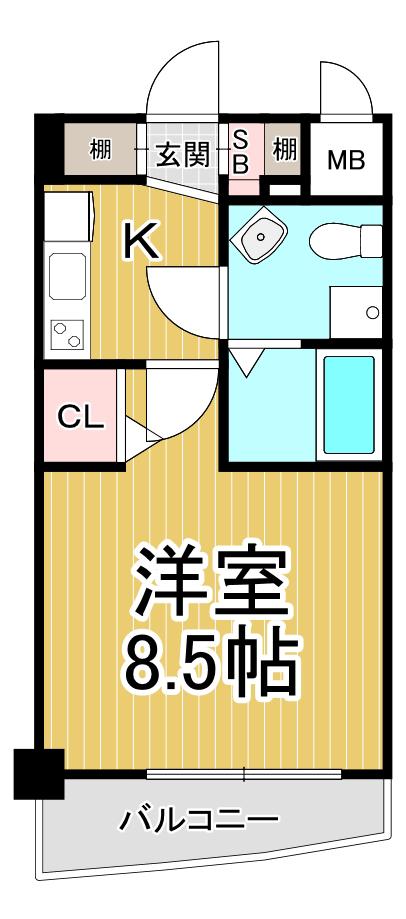 セレニテ甲子園1号棟(1K/6階)の間取り写真
