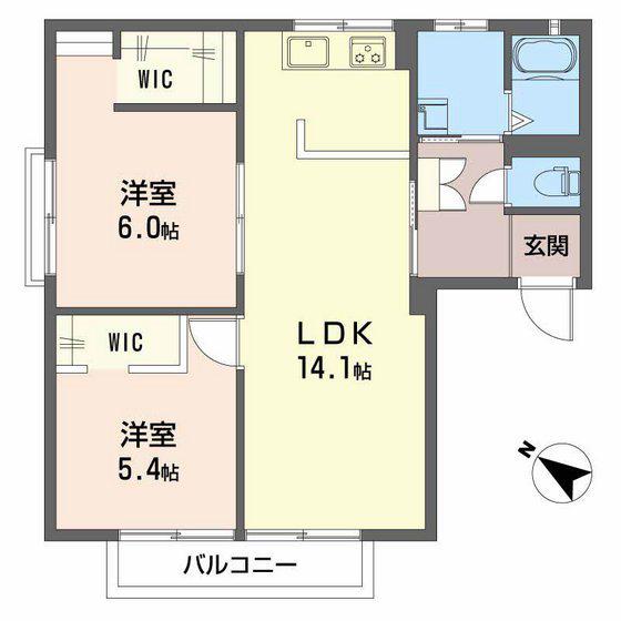SA06(2LDK/2階)の間取り写真