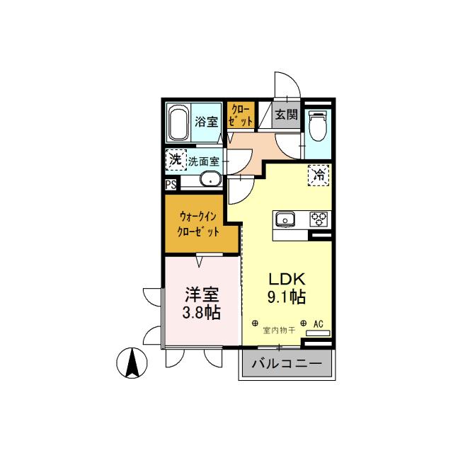 グランテラス上郷(1LDK/2階)の間取り写真