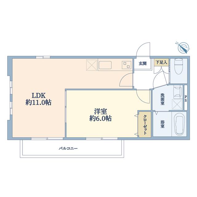 ルミエール日吉(1LDK/3階)の間取り写真