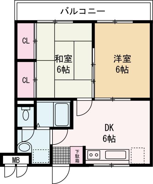 ロイヤルメゾン白浜(1LDK/1階)の間取り写真