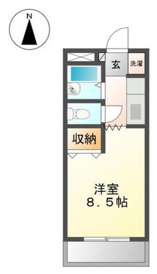 グランチェスタII(1K/2階)の間取り写真