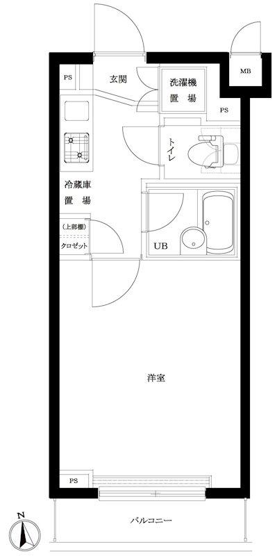 ルーブル大鳥居(1K/2階)の間取り写真