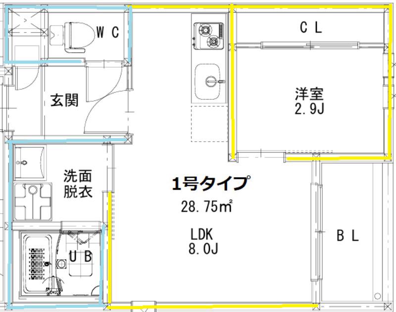 R-SMAR熊大病院A(1LDK/3階)の間取り写真