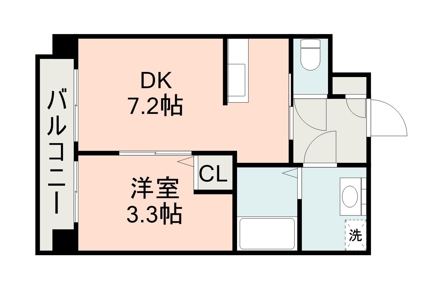 ピネータ天保山(1DK/2階)の間取り写真