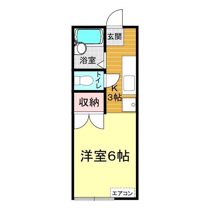 JR山陰本線 吉見駅 徒歩7分 2階建 築36年(1K/1階)の間取り写真