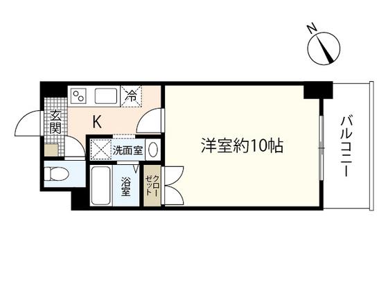 S-FORT中広通(1K/6階)の間取り写真