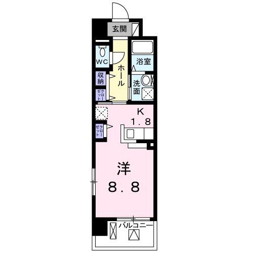 BROTE湘南(ワンルーム/4階)の間取り写真
