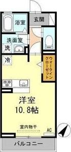 フェリシダーデ(ワンルーム/2階)の間取り写真