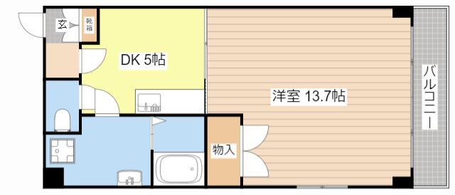 ヴィラ栗東(1DK/2階)の間取り写真