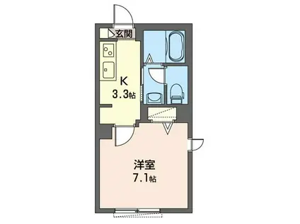 M.セレーノ(1K/2階)の間取り写真