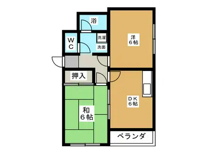 シティマンションウィング(2DK/3階)の間取り写真