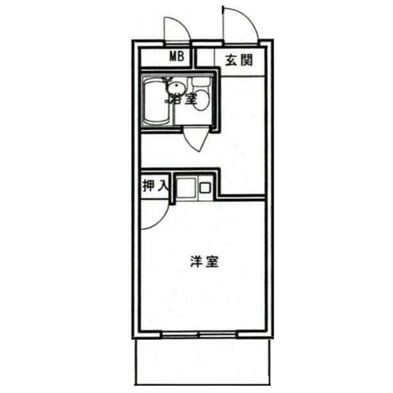 コンバウス盛南(ワンルーム/2階)の間取り写真