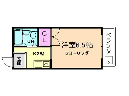 メゾンサンフル箕面(1K/3階)の間取り写真