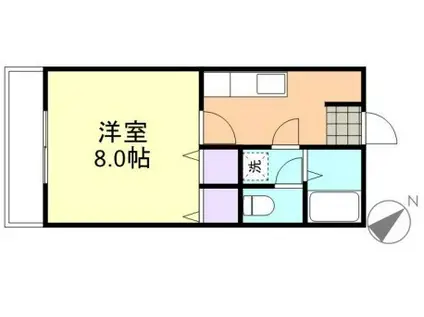 倉敷倶楽部(1K/3階)の間取り写真