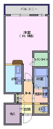 イマジンビル(1K/2階)の間取り写真