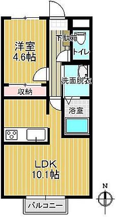 メゾン・ド・クレール(1LDK/1階)の間取り写真