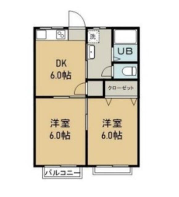 シャトルタカノ(2DK/1階)の間取り写真
