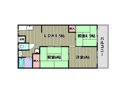 第2ホープハイツ(3LDK/3階)の間取り写真